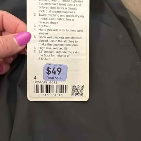 Women’s lulu lemon trouser pants size 4 - Picture 1 of 3